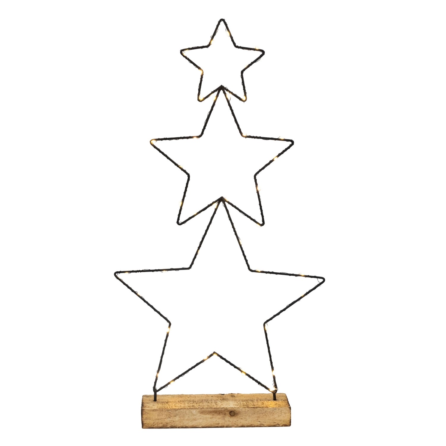 ECD Germany 3x LED Deko Weihnachtsstern mit 40 Warmweißen LED auf Holzblock 57cm ECD Germany 3x LED Deko Weihnachtsstern mit 40 Warmweißen LED auf Holzblock 57cm von ECD Germany