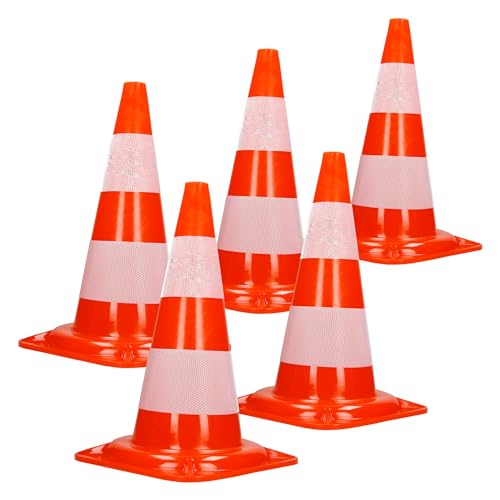 ECD Germany 5 Stück Verkehrskegel Pylone 47 cm, Orange-Weiß, Verkehrsleitkegel mit 2 reflektierenden Streifen, stapelbar & flexibel, Warnleitkegel Warnkegel Leitkegel Verkehrshütchen Markierungskegel ECD Germany 5 Stück Verkehrskegel Pylone 47 cm, Orange-Weiß, Verkehrsleitkegel mit 2 reflektierenden Streifen, stapelbar & flexibel, Warnleitkegel Warnkegel Leitkegel Verkehrshütchen Markierungskegel von ECD Germany