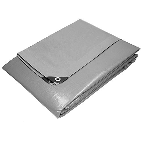 ECD Germany Abdeckplane Gewebeplane mit Ösen 6x12m 72m² 260g/m² Grau aus Polyethylen Schimmelresistent Wasserdicht Reißfest Schutzplane Bootsplane Gartenplane Holzplane Plane für Gartenmöbel Pool Auto von ECD Germany