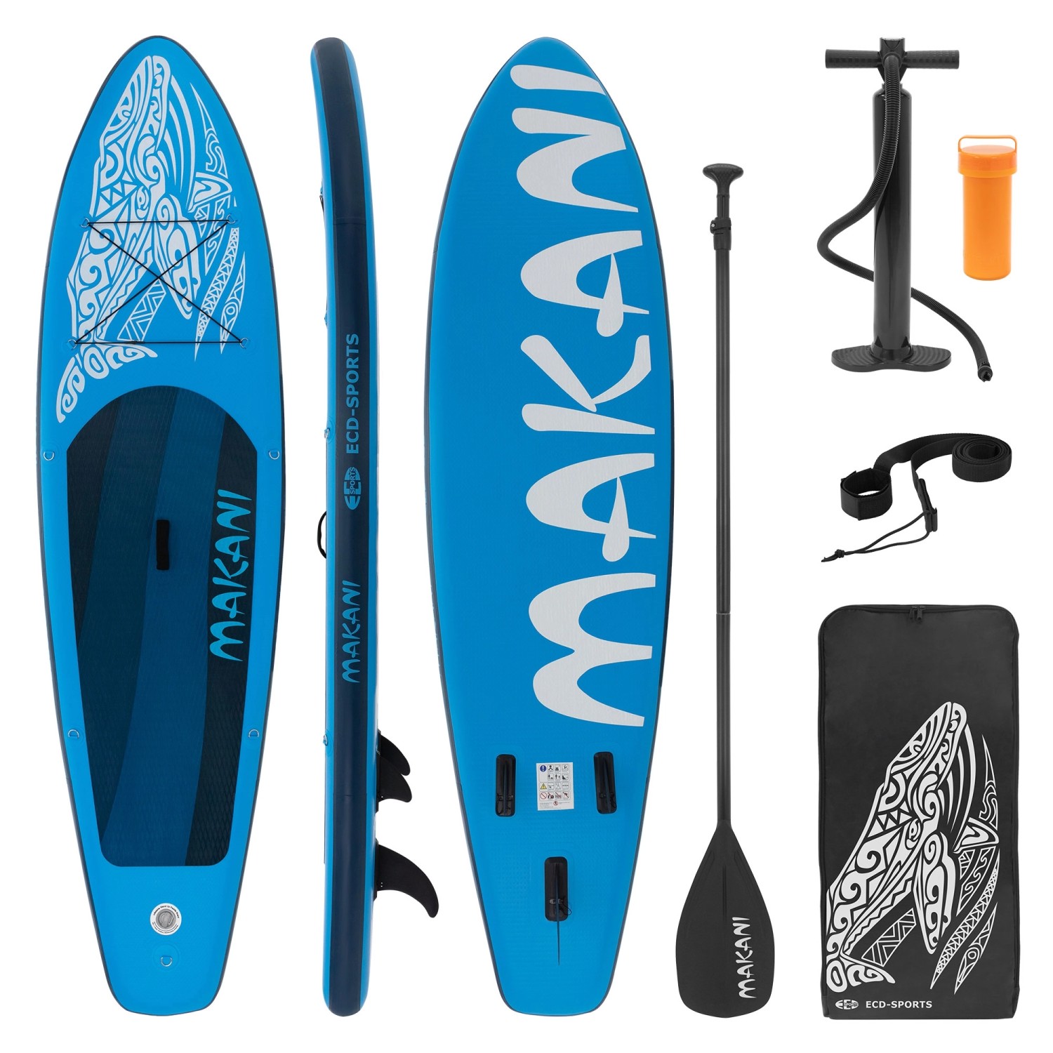 ECD Germany Aufblasbares Stand Up Paddle Board Makani 320 x 82 x 15 cm Blau PVC ECD Germany Aufblasbares Stand Up Paddle Board Makani 320 x 82 x 15 cm Blau PVC von ECD Germany
