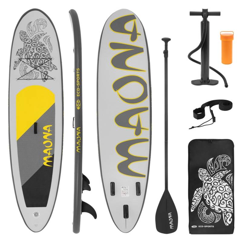 ECD Germany Aufblasbares Stand Up Paddle Board Maona 308 x 76 x 10 cm Grau PVC von ECD Germany