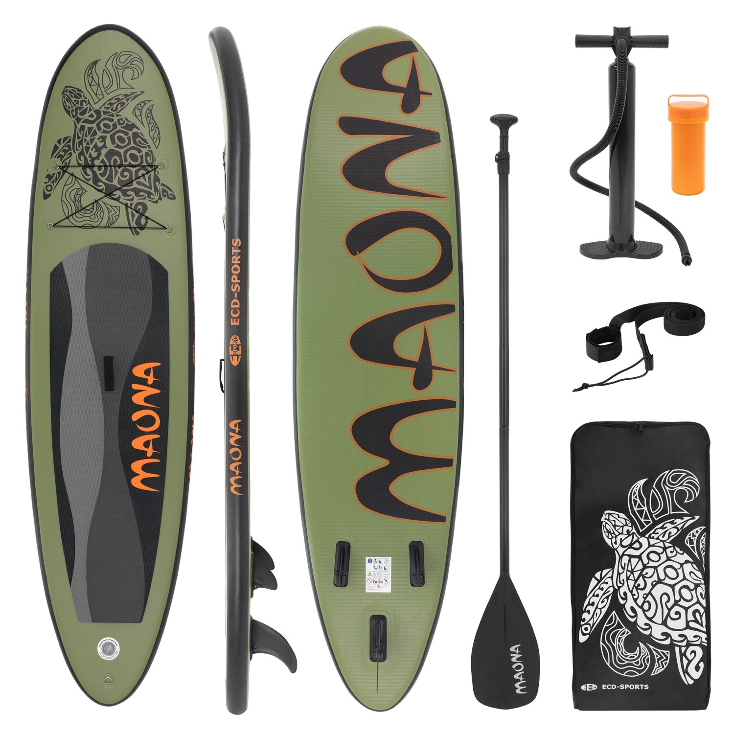 ECD Germany Aufblasbares Stand Up Paddle Board Maona 308 x 78 x 10 cm Olive PVC ECD Germany Aufblasbares Stand Up Paddle Board Maona 308 x 78 x 10 cm Olive PVC von ECD Germany
