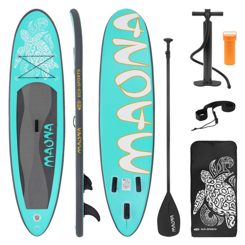 ECD Germany Aufblasbares Stand Up Paddle Board Maona 308 x 78 x 10 cm Türkis PVC von ECD Germany