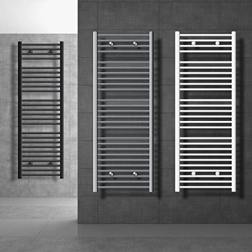 ECD Germany Badheizkörper - 600 x 1500 mm - Weiß - gebogen mit Seitenanschluss - Heizkörper Handtuchwärmer Handtuchtrockner Designheizkörper von ECD Germany