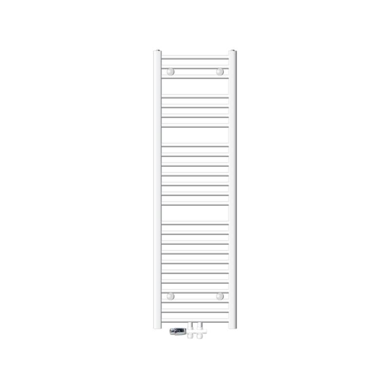 ECD Germany Badheizkörper Mittelanschluss 400x1500 mm Weiß mit Thermostat Durch von ECD Germany