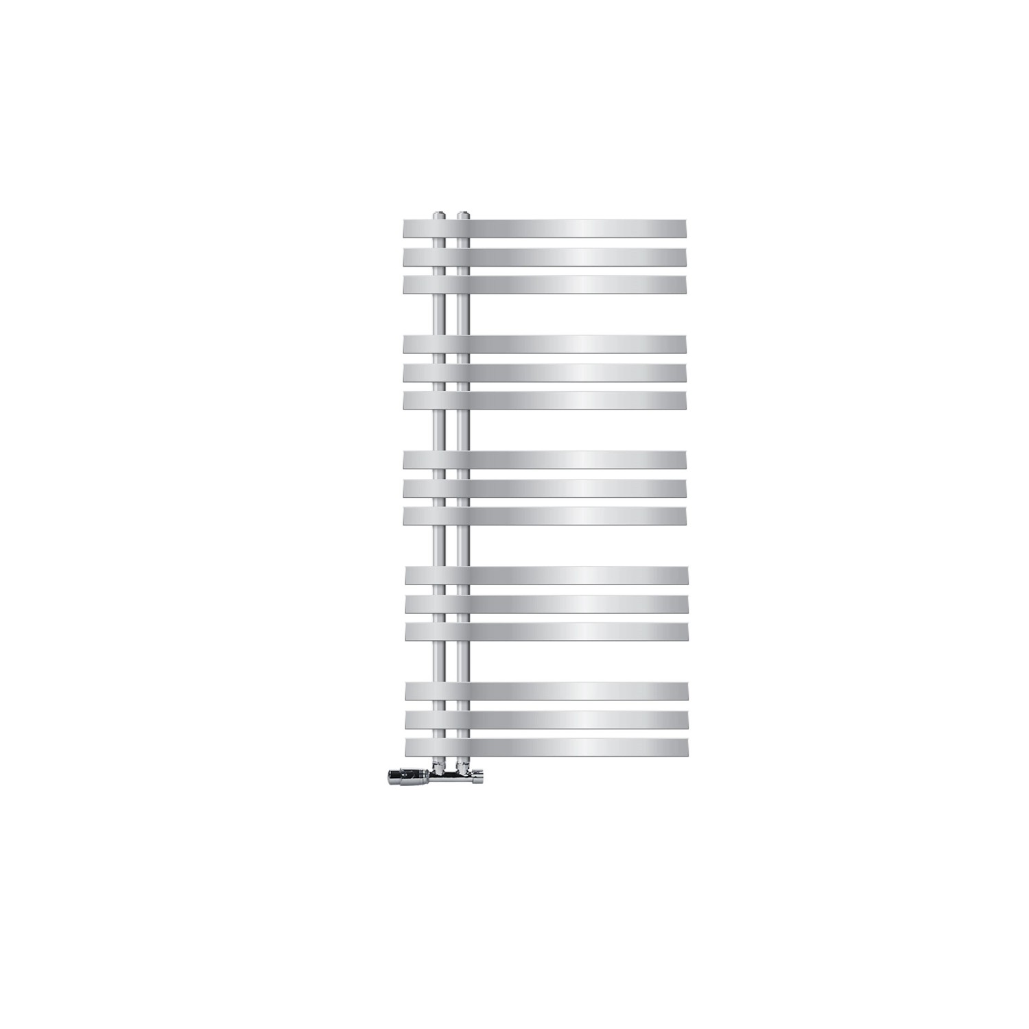 ECD Germany Badheizkörper Mittelanschluss 60x120cm Chrom mit Thermostat Eck Wand von ECD Germany
