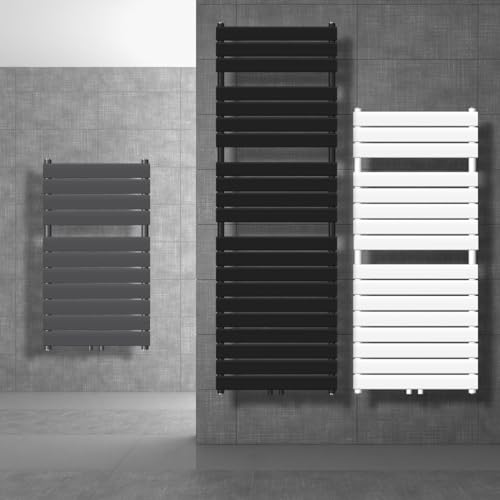 ECD Germany Badheizkörper Steam 600x800 mm Anthrazit mit Mittelanschluss 50mm, Einlagig, Flach, Vertikal, Design Heizkörper Handtuchwärmer Handtuchtrockner Handtuchheizkörper Paneelheizkörper Heizung von ECD Germany