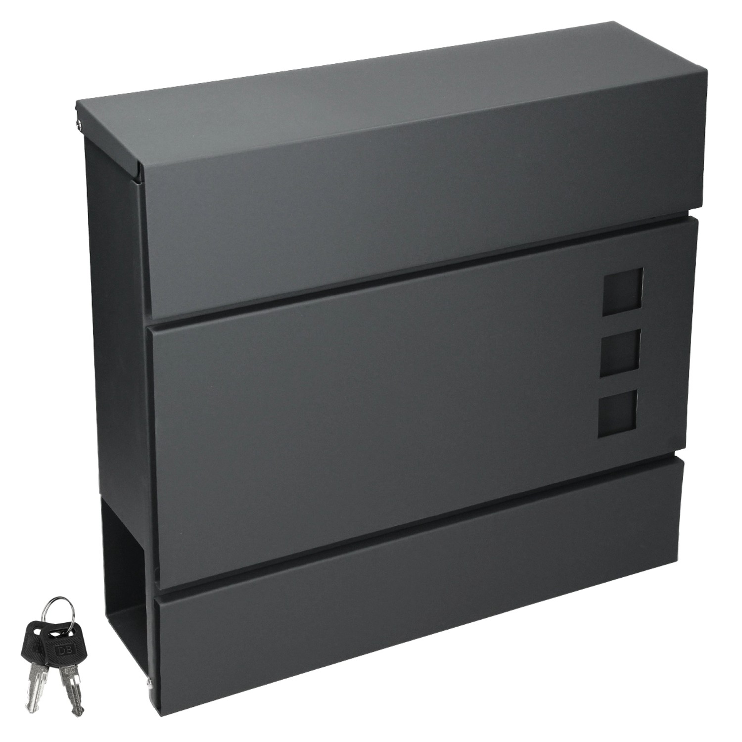 ECD Germany Briefkasten mit Zeitungsfach 37x10,5x36,5 cm in Anthrazit aus Stahl von ECD Germany