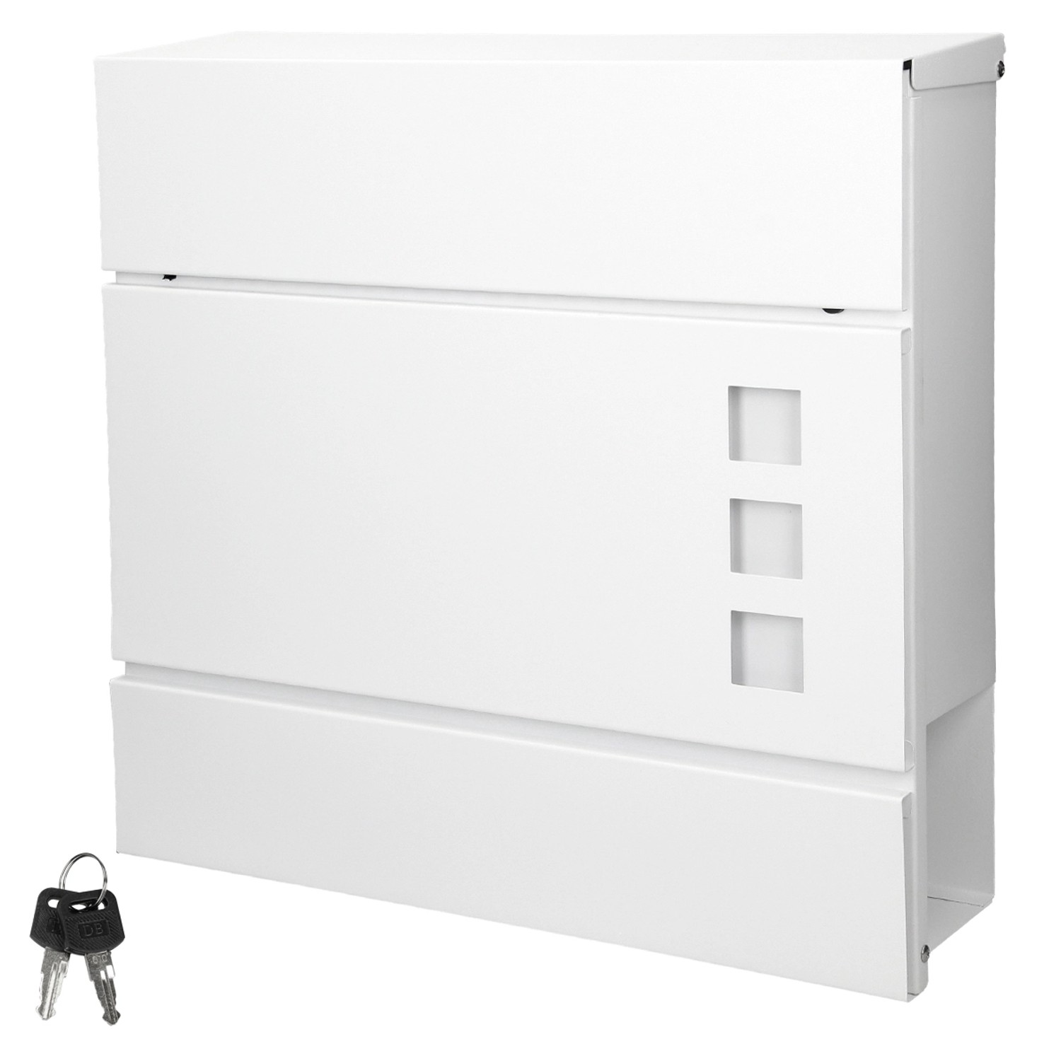 ECD Germany Briefkasten mit Zeitungsfach 37x10,5x36,5 cm in Weiß aus Stahl ECD Germany Briefkasten mit Zeitungsfach 37x10,5x36,5 cm in Weiß aus Stahl von ECD Germany