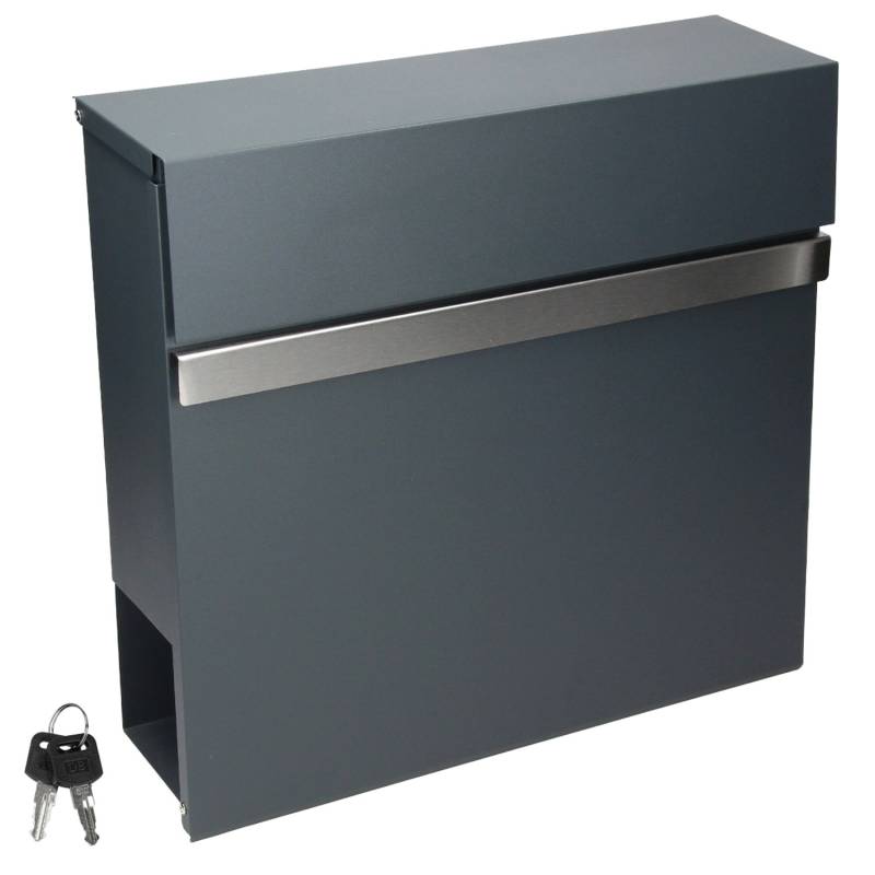 ECD Germany Briefkasten mit Zeitungsfach 37x11x36,5 cm aus Stahl Anthrazit-Grau ECD Germany Briefkasten mit Zeitungsfach 37x11x36,5 cm aus Stahl Anthrazit-Grau von ECD Germany