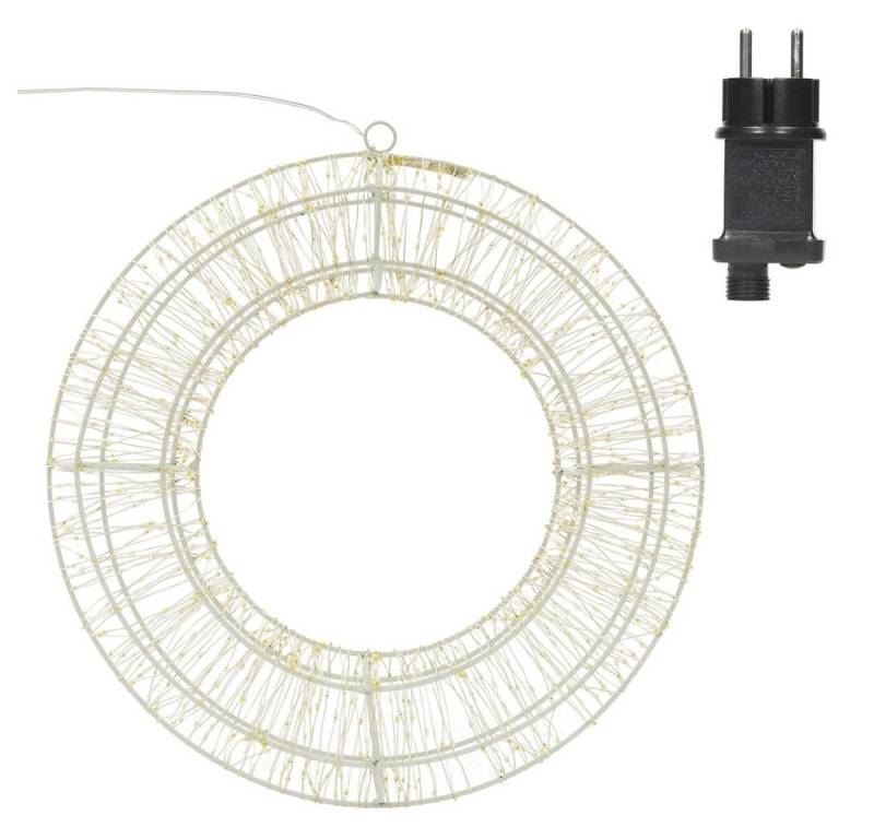 ECD Germany Dekokranz Wandkranz Hängekranz Weihnachts Kranz Lichterkranz Dekorationskranz, Türkranz Ø38cm 960 LEDs & Timer Innen/Außen IP44 Wasserdicht Warmweiß von ECD Germany