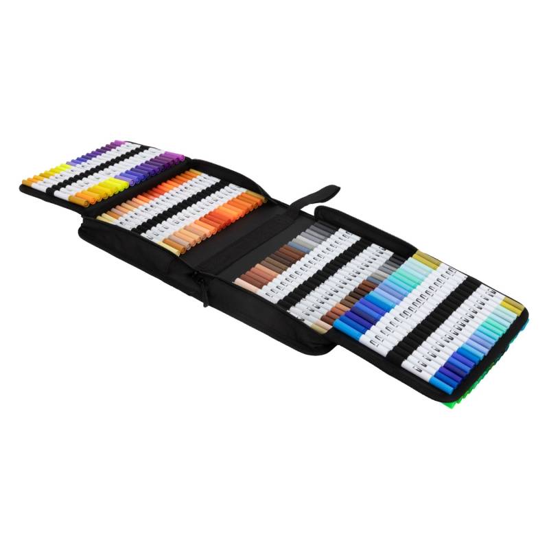 ECD Germany Dual Brush Pen Set 120 Farben Wasserbasis Doppelfasermaler Set von ECD Germany