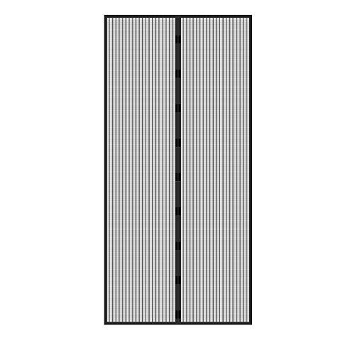 ECD Germany Fliegengitter Tür Insektenschutz Schwarz - 100 x 210 cm - Klebmontage ohne Boren - Magnetvorhang für Balkontür Kellertür Terassentür - Magnet Vorhang Fliegennetz Moskitonetz Fliegenvorhang von ECD Germany