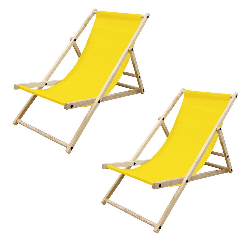 ECD Germany Gartenliege Holz Beachstuhl klappbarer Strandstuhl Strandliege Campingliege, 2 St., 2er Set, 2er Set Sonnenliege Gelb Klappliegestuhl 117x52x83cm Relaxliege ECD Germany Gartenliege Holz Beachstuhl klappbarer Strandstuhl Strandliege Campingliege, 2 St., 2er Set, 2er Set Sonnenliege Gelb Klappliegestuhl 117x52x83cm Relaxliege von ECD Germany