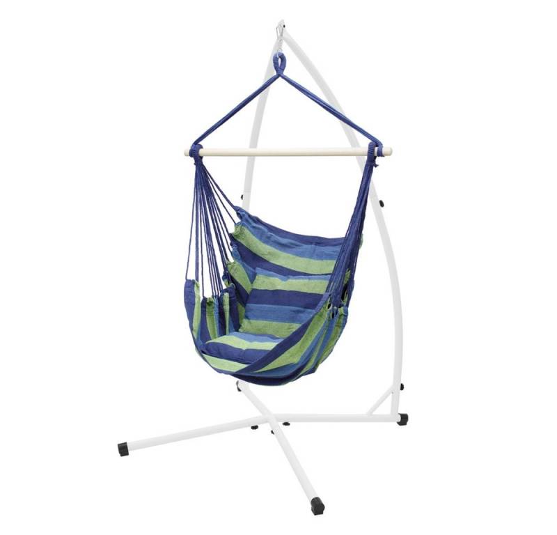 ECD Germany Hängesessel Hängestuhl Hängeschaukel Gartensessel Hängesitz für Innen & Außen, aus Baumwolle Freistehendes Hängesesselgestell aus Metall bis 120 kg ECD Germany Hängesessel Hängestuhl Hängeschaukel Gartensessel Hängesitz für Innen & Außen, aus Baumwolle Freistehendes Hängesesselgestell aus Metall bis 120 kg von ECD Germany