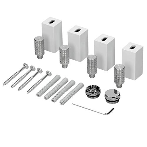 ECD Germany Halterung für Badheizkörper - Weiß - Montagematerial Befestigung Satz Montage Set Aufhängung Halter für Heizkörper Designheizkörper von ECD Germany