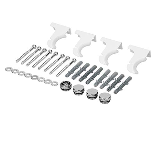 ECD Germany Halterung für Badheizkörper - Weiß - Montagematerial Befestigung Satz Montage Set Aufhängung Halter für Heizkörper Designheizkörper von ECD Germany