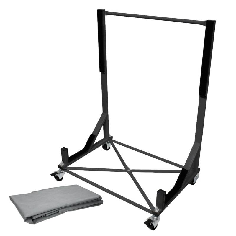 ECD Germany Hardtopständer Schwarz mit 4 Feststellbaren Rädern inkl XXL Bezug von ECD Germany