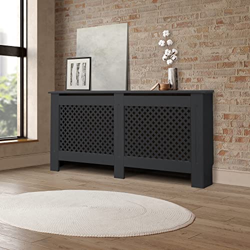 ECD Germany Heizkörperverkleidung mit Wabenmuster 152x19x82cm Anthrazit aus MDF lackiert Schlafzimmer Wohnzimmer Heizungsverkleidung Heizkörperabdeckung Heizungsabdeckung Heizung Heizkörper Abdeckung ECD Germany Heizkörperverkleidung mit Wabenmuster 152x19x82cm Anthrazit aus MDF lackiert Schlafzimmer Wohnzimmer Heizungsverkleidung Heizkörperabdeckung Heizungsabdeckung Heizung Heizkörper Abdeckung von ECD Germany