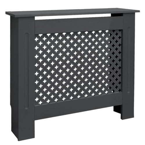 ECD Germany Heizkörperverkleidung mit Wabenmuster 78x19x82cm Anthrazit aus MDF lackiert, Schlafzimmer Wohnzimmer Heizungsverkleidung Heizkörperabdeckung Heizungsabdeckung Heizung Heizkörper Abdeckung von ECD Germany