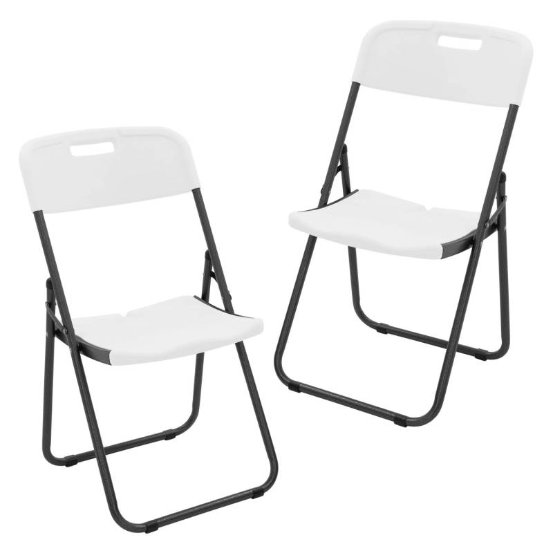 ECD Germany Klappstühle 2Er Set Weiß Kunststoff Stahlrahmen ECD Germany Klappstühle 2Er Set Weiß Kunststoff Stahlrahmen von ECD Germany