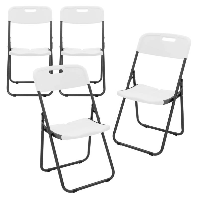 ECD Germany Klappstühle 4Er Set Weiß Kunststoff Stahlrahmen ECD Germany Klappstühle 4Er Set Weiß Kunststoff Stahlrahmen von ECD Germany