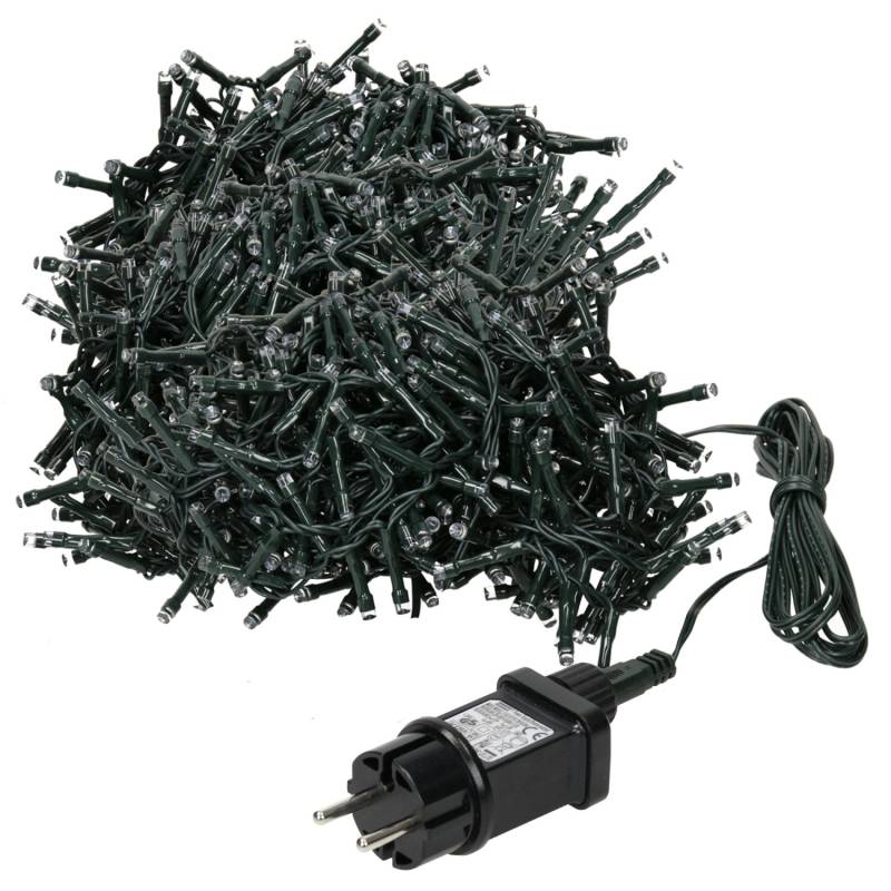 ECD Germany LED Cluster Lichterkette 8m 400 LEDs Extra Warmweiß 8 Modi IP44 von ECD Germany