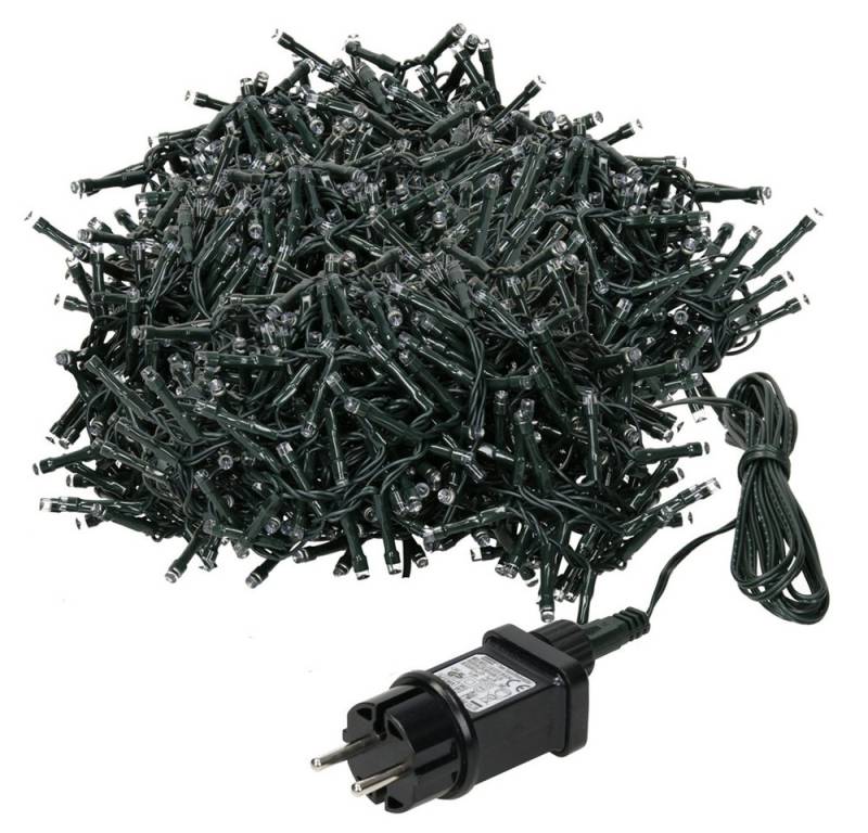 ECD Germany LED-Lichterkette Lichterkette Weihnachtsbeleuchtung Weihnachtsbaum Büschellichterkette, Strombetrieb 16m 800 LEDs Kaltweiß 8 Modi IP44 Wasserdicht Innen-Außen von ECD Germany