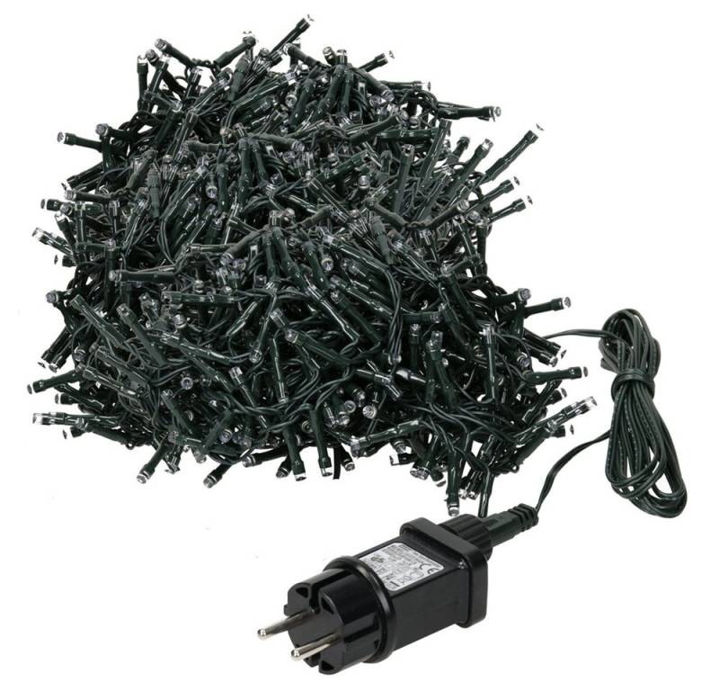 ECD Germany LED-Lichterkette Weihnachtsbeleuchtung Weihnachtsbaum Clusterlichterkette, 8m 400 LEDs Kaltweiß 8 Modi Strombetrieb IP44 Wasserdicht von ECD Germany