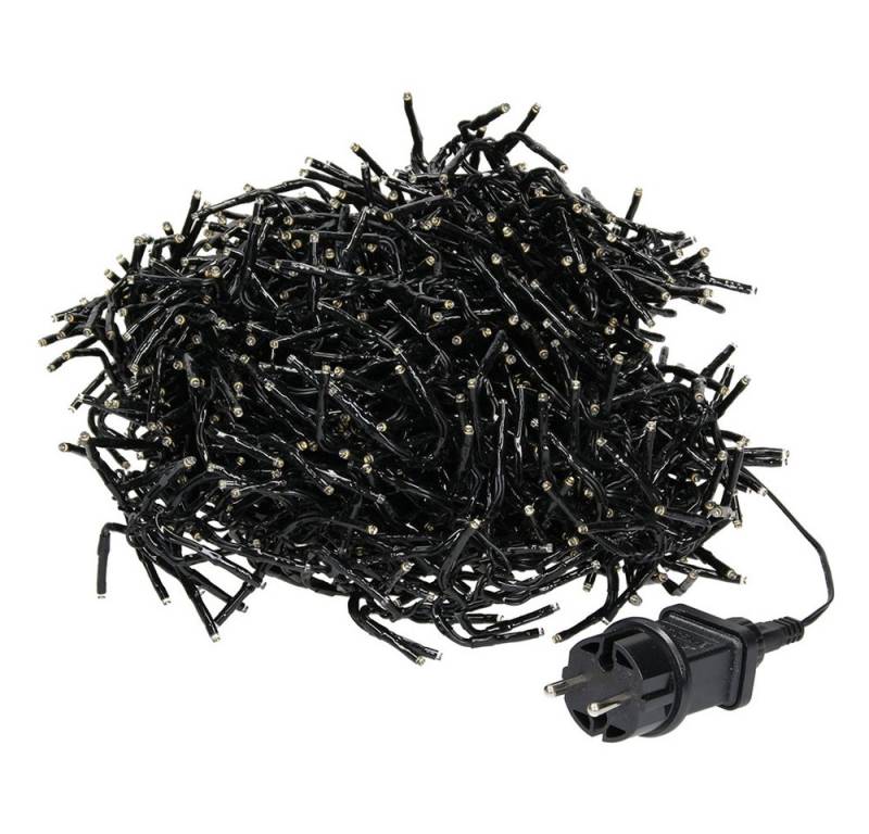 ECD Germany LED-Lichterkette Weihnachtsbeleuchtung Weihnachtslichterkette Christbaumbeleuchtung, Cluster Lichterkette 1512 LEDs 11m für Innen & Außen IP44 Warmweiß von ECD Germany