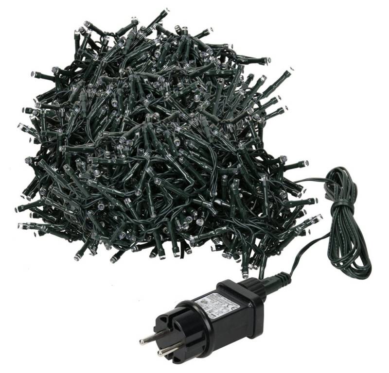 ECD Germany LED-Lichterkette Weihnachtsbeleuchtung Weihnachtslichterkette Christbaumbeleuchtung, Cluster Lichterkette 400 LEDs 8m für Innen & Außen IP44 Kaltweiß von ECD Germany