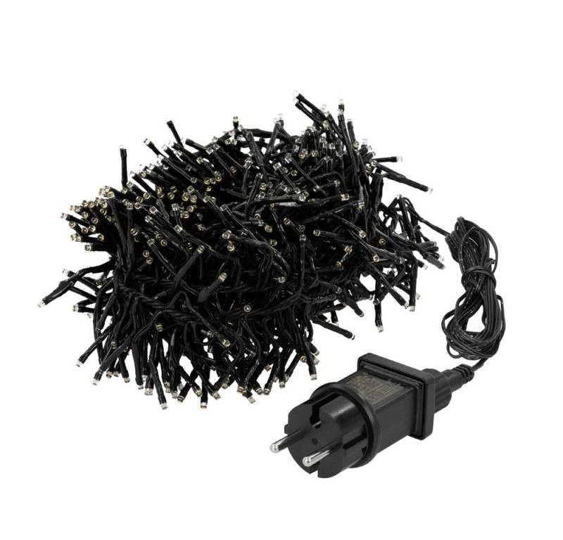 ECD Germany LED-Lichterkette Weihnachtsbeleuchtung Weihnachtslichterkette Christbaumbeleuchtung, Cluster Lichterkette 768 LEDs 5,5m für Innen & Außen IP44 Warmweiß von ECD Germany