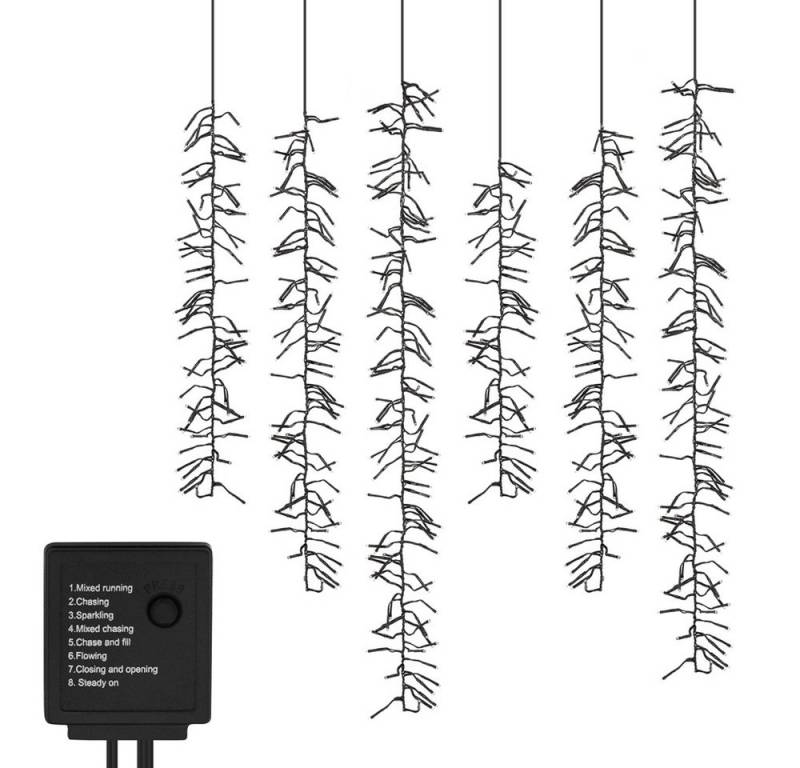 ECD Germany LED-Lichterkette Weihnachtsbeleuchtung Weihnachtslichterkette Christbaumbeleuchtung, Cluster Lichtervorhang 480 LEDs 0,6-1m für Innen & Außen IP44 Warmweiß von ECD Germany