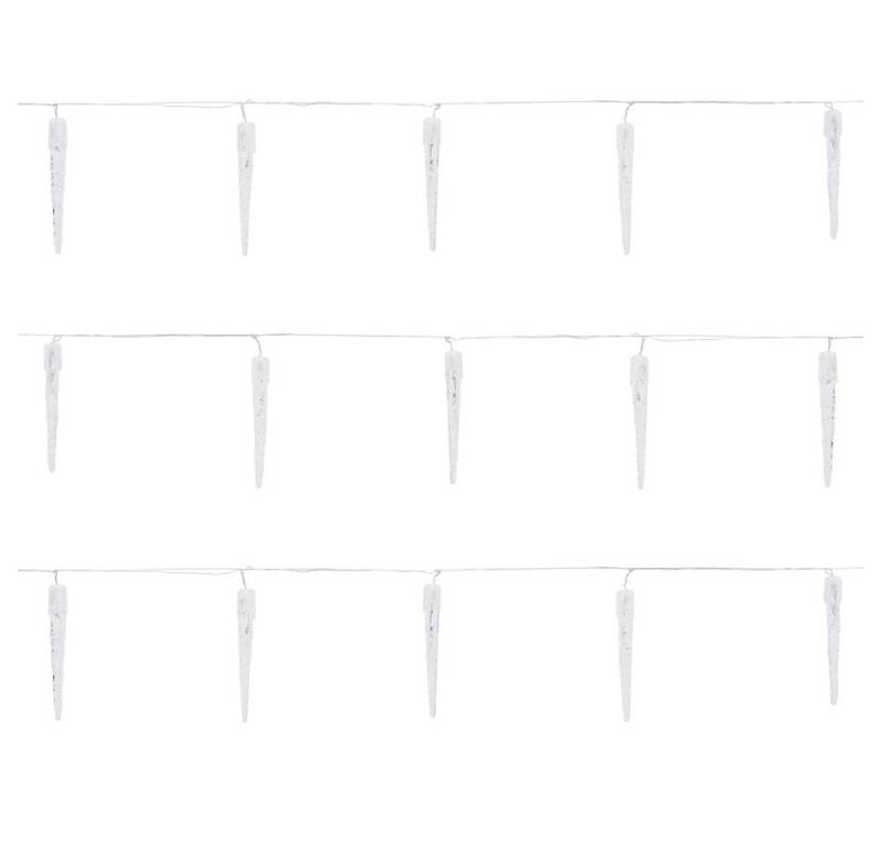 ECD Germany LED-Lichterkette Weihnachtsbeleuchtung Weihnachtslichterkette Christbaumbeleuchtung, Eiszapfen Lichterkette 40 LEDs 5,7m für Innen & Außen IP44 Kaltweiß von ECD Germany