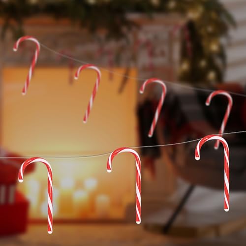 ECD Germany LED Lichterkette mit 7 Zuckerstangen, 28 LEDs, Warmweiß, 330cm, batteriebetrieben mit Timer, Weihnachten Innen Deko Beleuchtung, Zuckerstäbe Candy Cane Weihnachtsbeleuchtung Weihnachtsdeko von ECD Germany