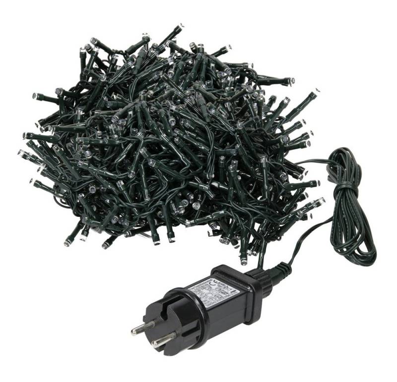 ECD Germany LED-Lichtervorhang Weihnachtsbeleuchtung Weihnachtslichterkette Christbaumbeleuchtung, Lichtervorhang 360 LEDs 12m für Innen & Außen IP44 Kaltweiß von ECD Germany