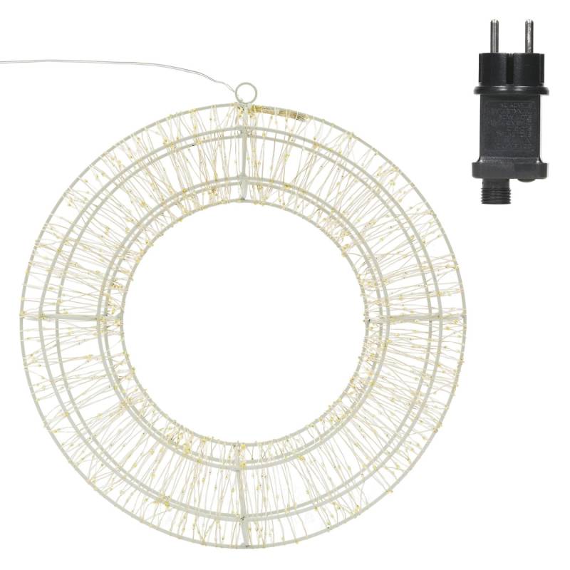 ECD Germany LED Metall Kranz 38cm mit 960 LEDs Warmweiß und Timer IP44 von ECD Germany