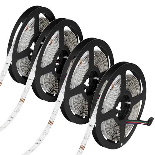 ECD Germany LED Strip 20m 4x 5m RGB 3528 SMD, 60 LEDs/m, 1200 LEDs, 1500 lm/m, Farbwechsel, Selbstklebend, LED Stripe Streifen Ersatzleiste Leiste Lichterkette Lichtleiste Lichtband Band Beleuchtung ECD Germany LED Strip 20m 4x 5m RGB 3528 SMD, 60 LEDs/m, 1200 LEDs, 1500 lm/m, Farbwechsel, Selbstklebend, LED Stripe Streifen Ersatzleiste Leiste Lichterkette Lichtleiste Lichtband Band Beleuchtung von ECD Germany