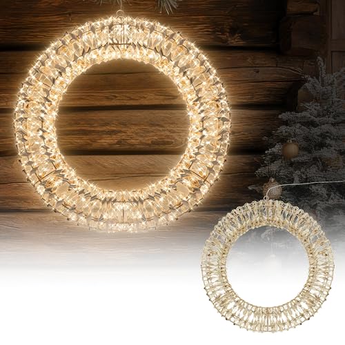 ECD Germany LED Weihnachtskranz Ø58cm mit 960 warmweißen Micro LEDs & Timer, IP44 Wasserdicht Innen/Außen, 3D Metallkranz LED Beleuchtung, Hängekranz Lichterkranz Leuchtkranz Türkranz Weihnachtsdeko ECD Germany LED Weihnachtskranz Ø58cm mit 960 warmweißen Micro LEDs & Timer, IP44 Wasserdicht Innen/Außen, 3D Metallkranz LED Beleuchtung, Hängekranz Lichterkranz Leuchtkranz Türkranz Weihnachtsdeko von ECD Germany