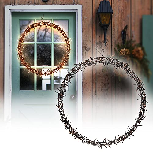 ECD Germany Lichterkranz 500 LEDs, Ø 58cm, Warmweiß, IP44, Türkranz, Fensterkranz, Weihnachtsdeko, Kranz, Weihnacht Ring, Fensterlicht, Weihnachten, Weihnachtsdekoration, Weihnachtsbeleuchtung von ECD Germany