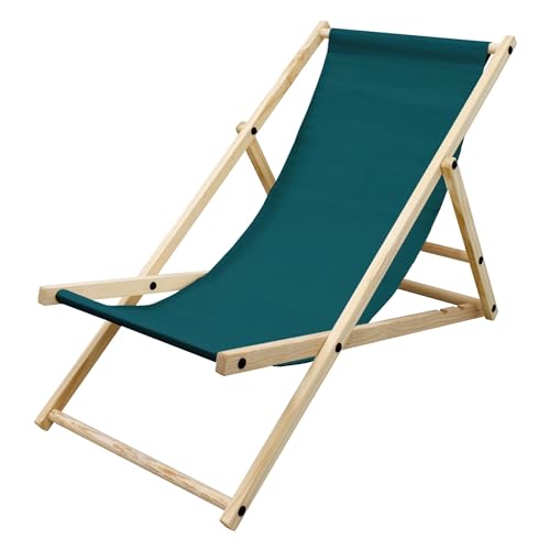 ECD Germany Liegestuhl klappbar aus Holz, 3 Liegepositionen, bis 120 kg, Dunkelgrün, Sonnenliege Gartenliege Relaxliege Strandliege Liege Strandstuhl Klappstuhl, für den Garten, Terrasse und Balkon ECD Germany Liegestuhl klappbar aus Holz, 3 Liegepositionen, bis 120 kg, Dunkelgrün, Sonnenliege Gartenliege Relaxliege Strandliege Liege Strandstuhl Klappstuhl, für den Garten, Terrasse und Balkon von ECD Germany
