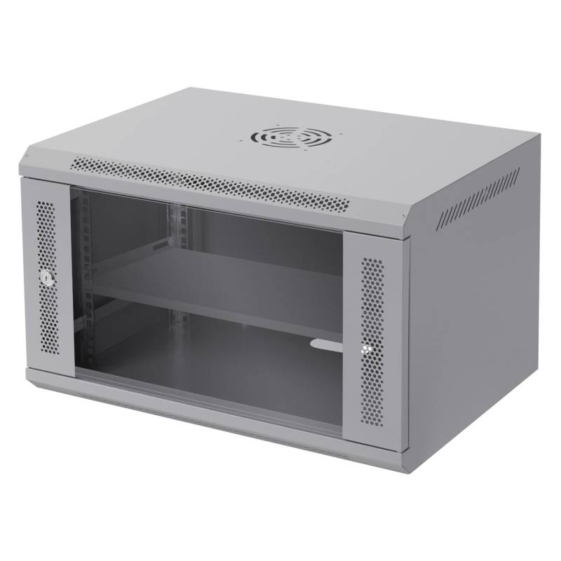 ECD Germany Netzwerkschrank 6 HE Serverschrank 19 Zoll Grau 60x37x45cm von ECD Germany