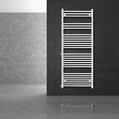 ECD Germany Renovierungsheizkörper Austausch 600 x 1600 mm - Weiß - gerade mit Seitenanschluss 650 mm - Badheizkörper Heizkörper Handtuchwärmer Handtuchtrockner von ECD Germany