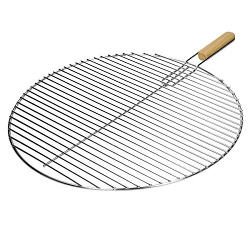 ECD Germany Grillrost aus Edelstahl rund Ø 54,5 cm mit abnehmbarem Griff, robust und rostfrei, Edelstahlgrillrost für Kugelgrill Grillkamin Buschbeck Gasgrill Feuerschalen Feuerkorb, Rundgrill Grill von ECD Germany