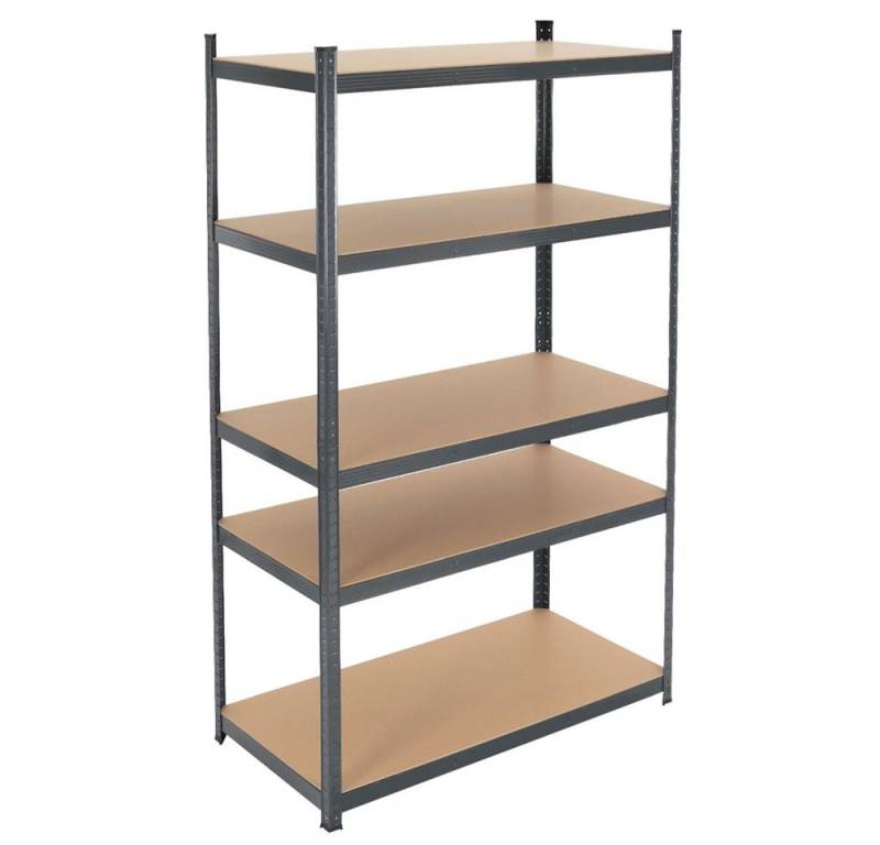 ECD Germany Schwerlastregal Keller Regal Steckregal Lagerregal für Werkstatt & Garage Lastenregal, 1-tlg., Regalsystem bis 875kg Werkstattregal Metall / MDF Anthrazit ECD Germany Schwerlastregal Keller Regal Steckregal Lagerregal für Werkstatt & Garage Lastenregal, 1-tlg., Regalsystem bis 875kg Werkstattregal Metall / MDF Anthrazit von ECD Germany