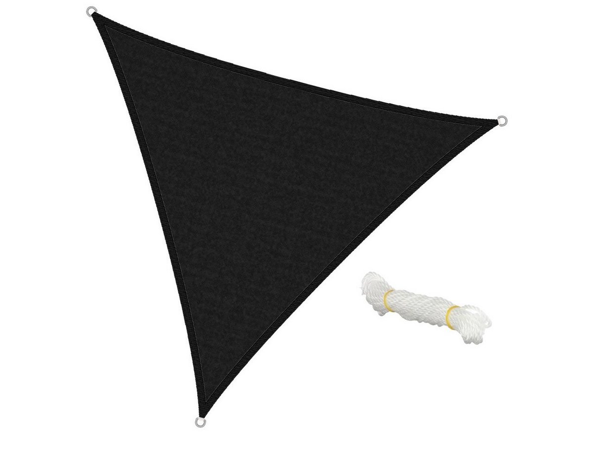 ECD Germany Sonnensegel Schattenspender für Terrasse 100% HDPE mit UV Schutz, Wettersegel 3,6x3,6m Dreieckig Anthrazit wasserabweisend&atmungsaktiv von ECD Germany