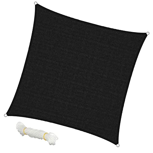 ECD Germany Sonnensegel Sonnenschutz 3,6x3,6 m Quadrat Anthrazit 100% HDPE UV Schutz wasserabweisend wetterbeständig atmungsaktiv, inkl. Befestigungsseile, Schattenspender für Terrasse, Balkon, Garten ECD Germany Sonnensegel Sonnenschutz 3,6x3,6 m Quadrat Anthrazit 100% HDPE UV Schutz wasserabweisend wetterbeständig atmungsaktiv, inkl. Befestigungsseile, Schattenspender für Terrasse, Balkon, Garten von ECD Germany