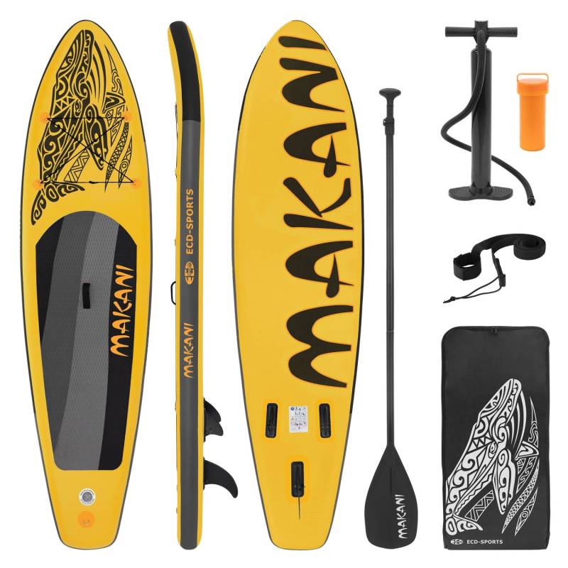 ECD Germany Stand Up Paddle Board Makani 320x80x15 cm Gelb bis 120 kg von ECD Germany