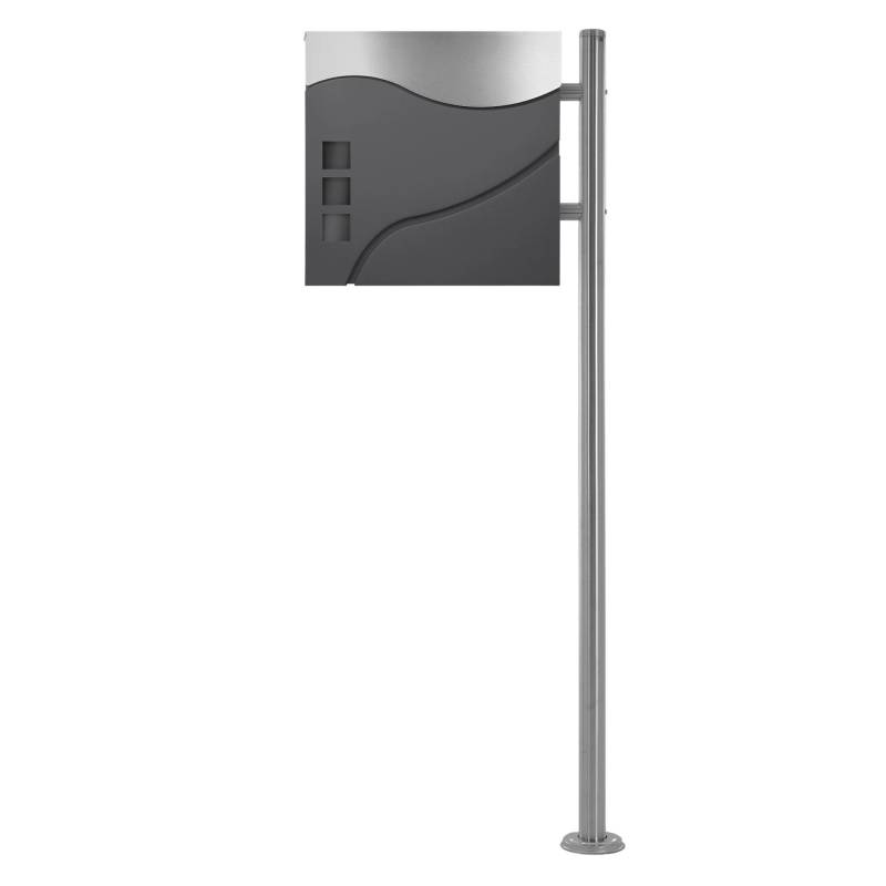 ECD Germany Standbriefkasten Anthrazit/Silber mit Zeitungsfach Pfosten Silber ECD Germany Standbriefkasten Anthrazit/Silber mit Zeitungsfach Pfosten Silber von ECD Germany