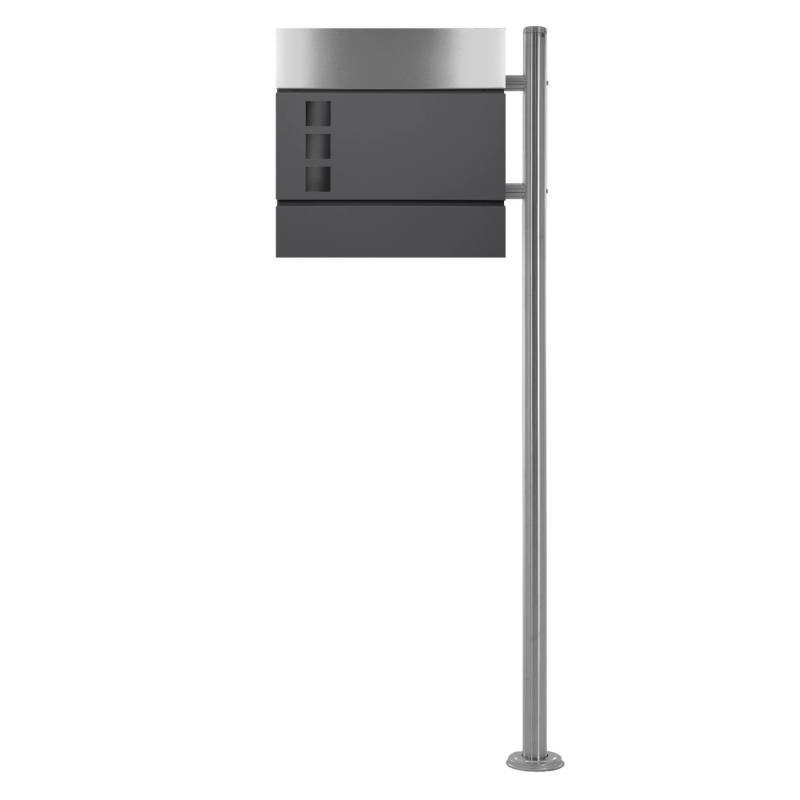 ECD Germany Standbriefkasten Anthrazit/Silber mit Zeitungsfach Standfuß Silber ECD Germany Standbriefkasten Anthrazit/Silber mit Zeitungsfach Standfuß Silber von ECD Germany